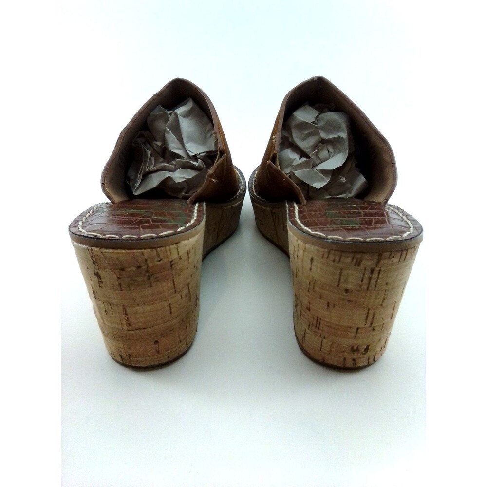 Sam Edelman Ranger Cork Platform Open Toe Suede Top Logo Slip -On Sandals 7.5 - Picture 6 of 9